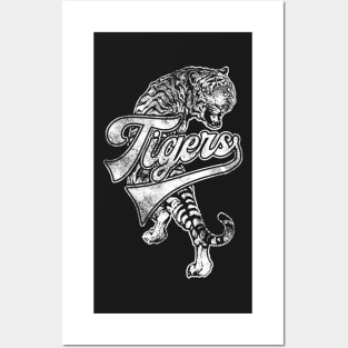 Tigers Mascot T Shirt Vintage Sports Name Tee Design Posters and Art